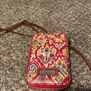 Sakroots Red Patterned Crossbody Bag